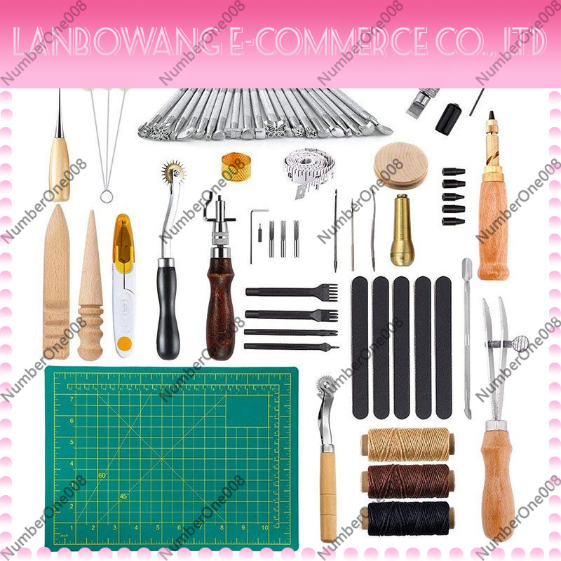 Groover Stitching Tool - Leather Tool Set 50-Piece, Hand Sewing