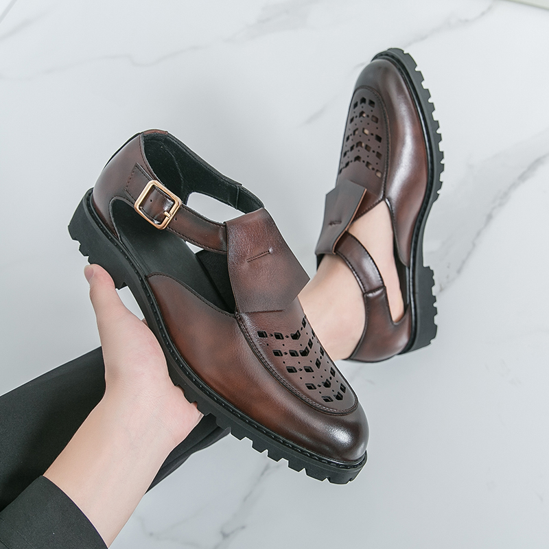 Leather Work Dress - Men's Business Summer Leather Sandals Gentleman's