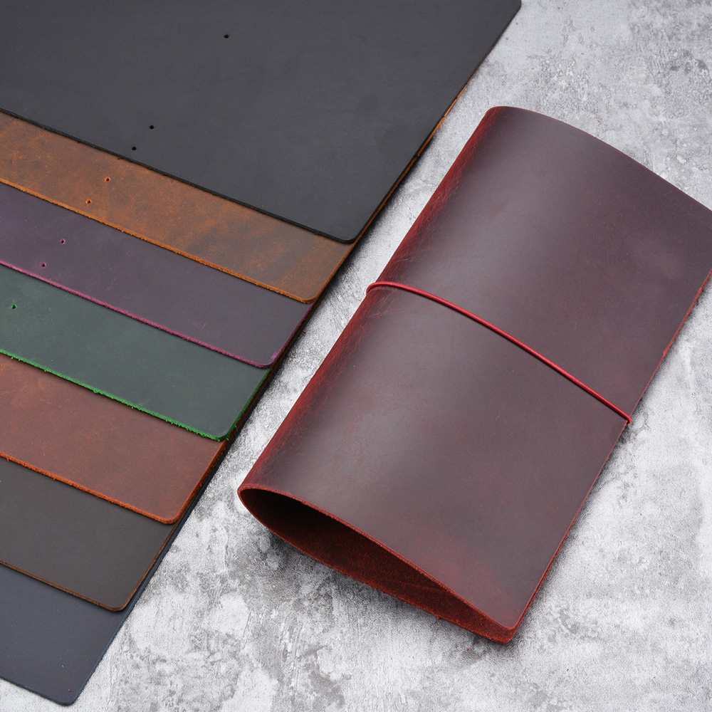 Leather Work Notepad - DIY Notebook Cover Crazy Horse Leather