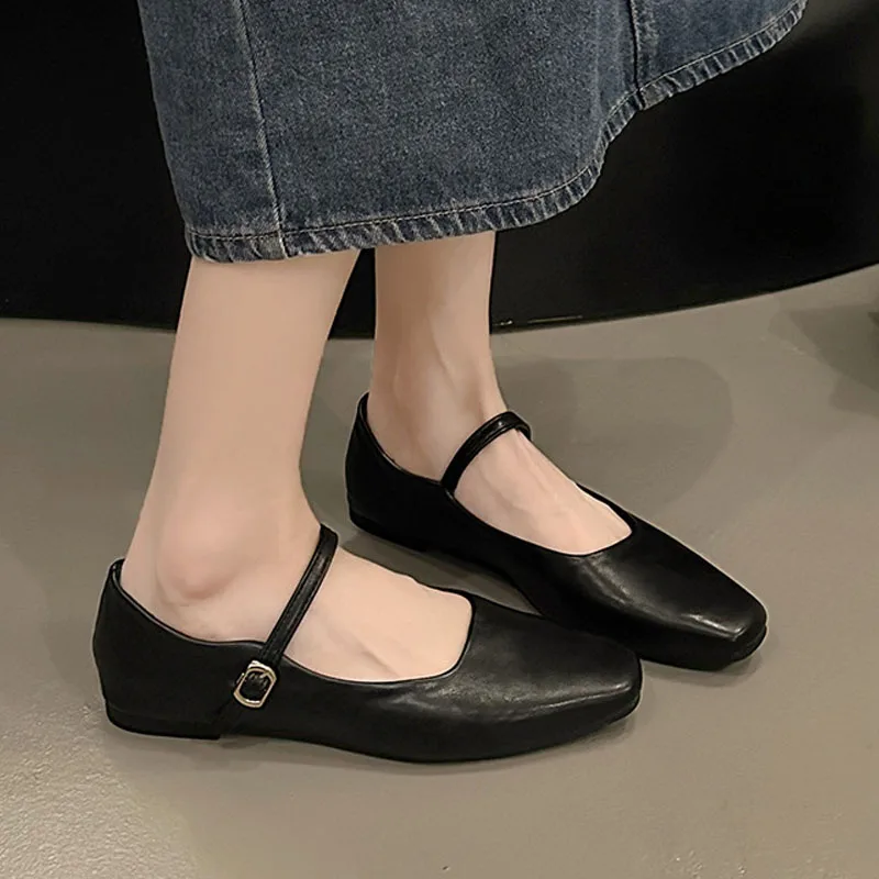 Women Flats French Square Toe  - đánh giá và giá Leatherwork In French
