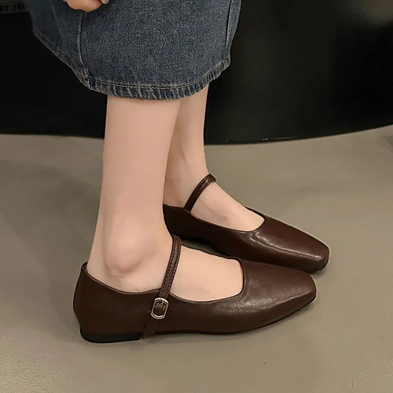 Women Flats French Square Toe  - đánh giá và giá Leatherwork In French