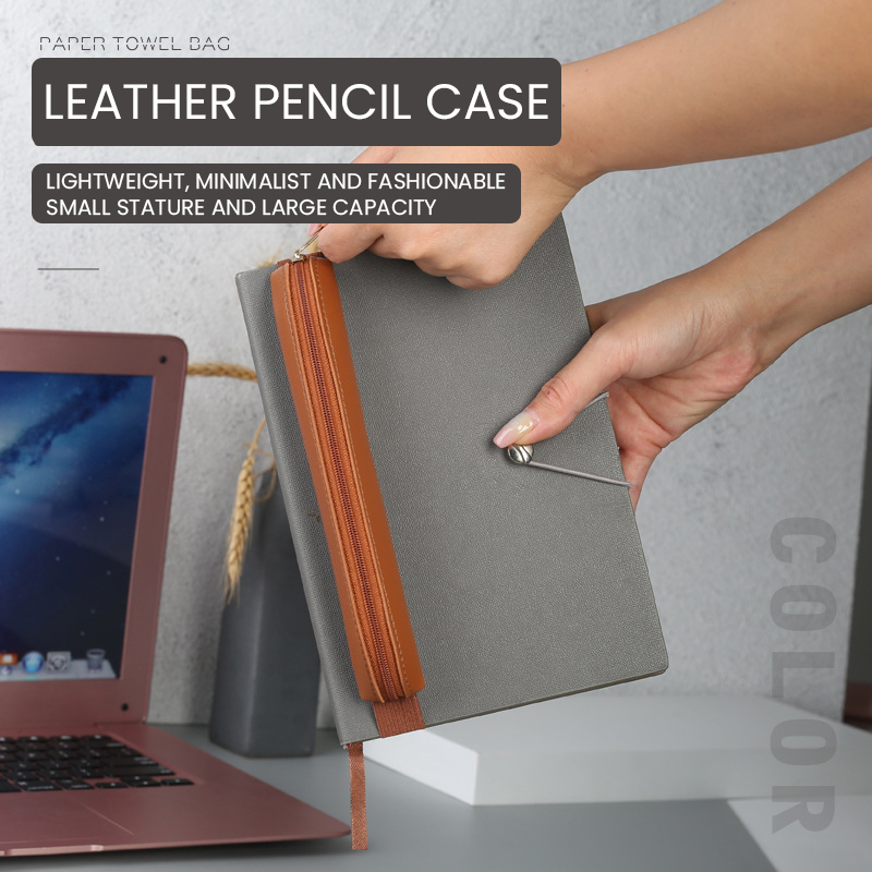 Pu Leather Pen Holder Zippered - đánh giá và giá Leather Work Notepad