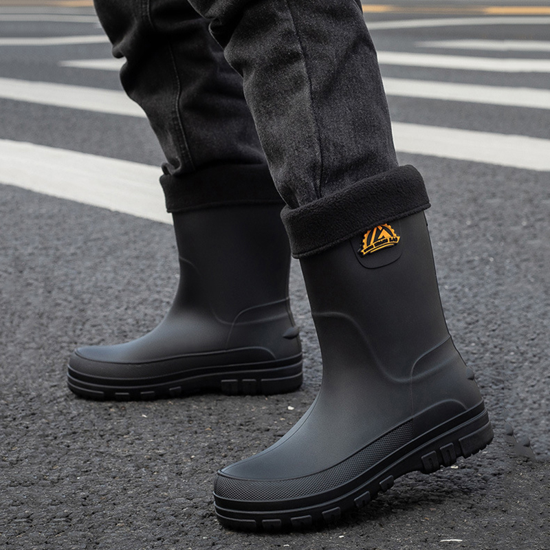 New Fashion Men Rain Boots Pla - đánh giá và giá Leather Work Youtube