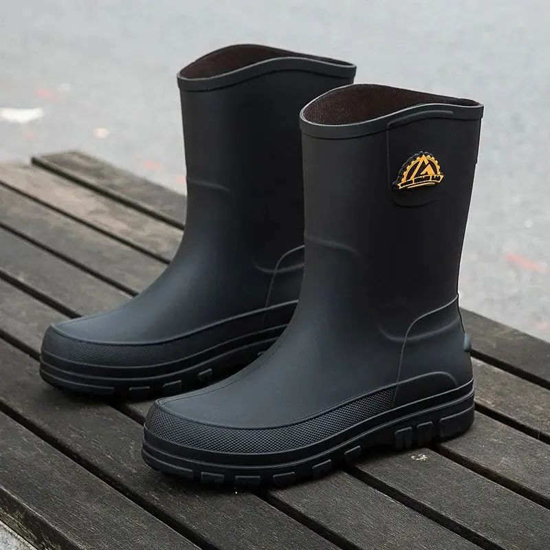 New Fashion Men Rain Boots Pla - đánh giá và giá Leather Work Youtube