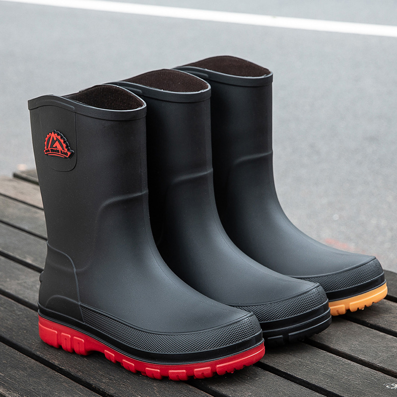 New Fashion Men Rain Boots Pla - đánh giá và giá Leather Work Youtube
