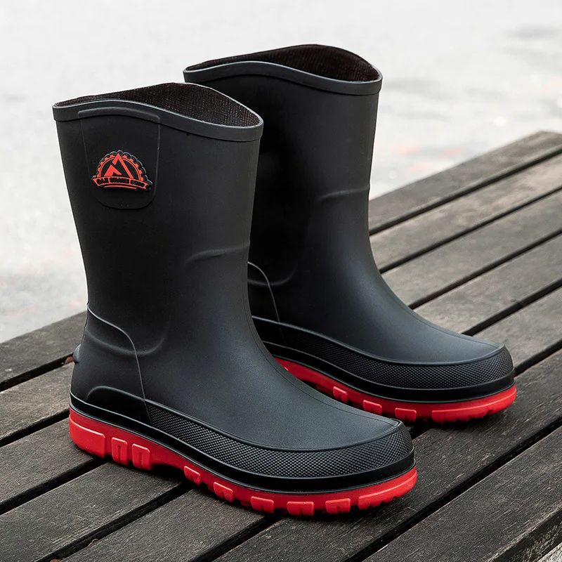 New Fashion Men Rain Boots Pla - đánh giá và giá Leather Work Youtube