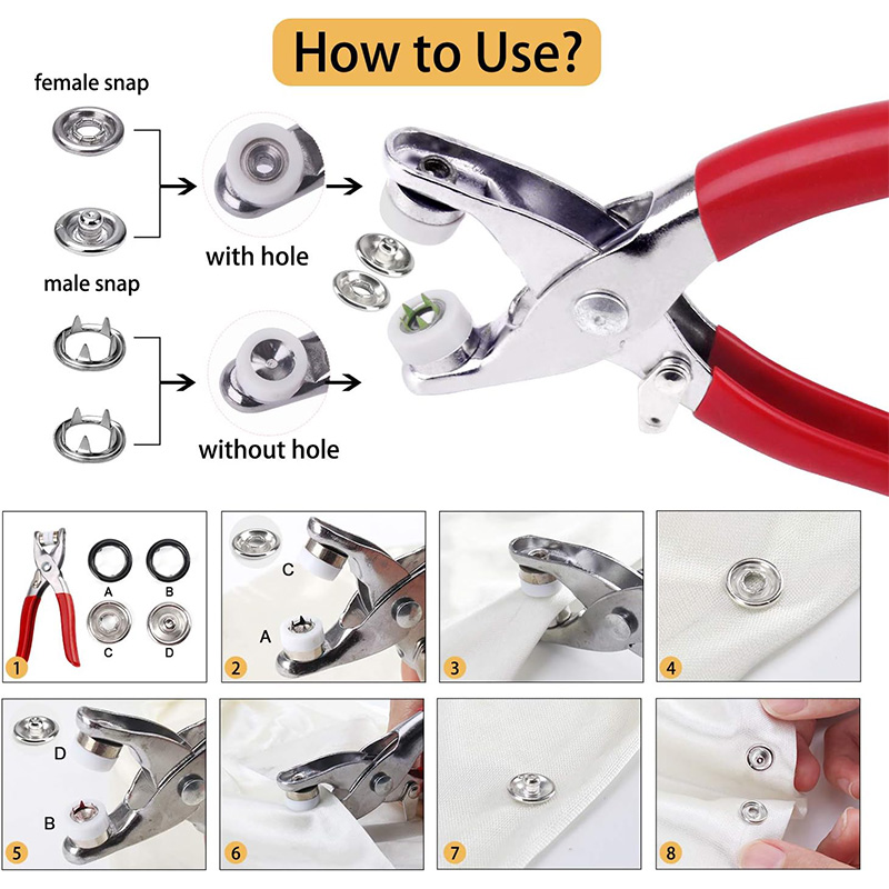 100 Sets Snap Pliers Automatic - đánh giá và giá Snap Fastener Setter