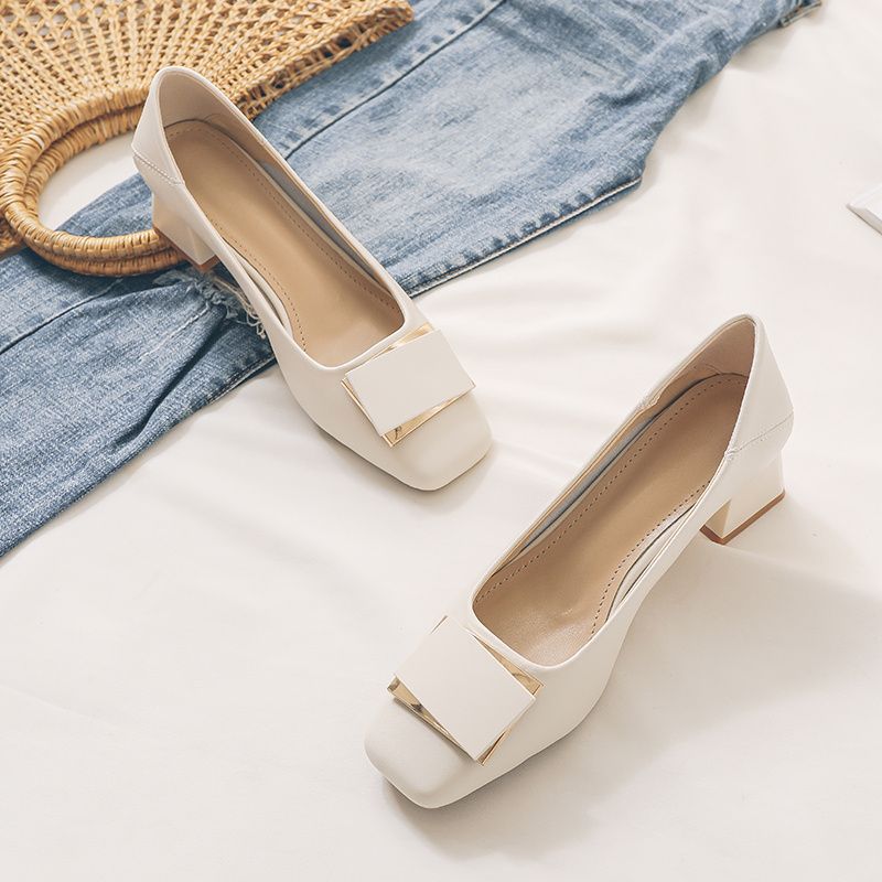 French Style Chunky Heel Pumps - đánh giá và giá Leatherwork In French