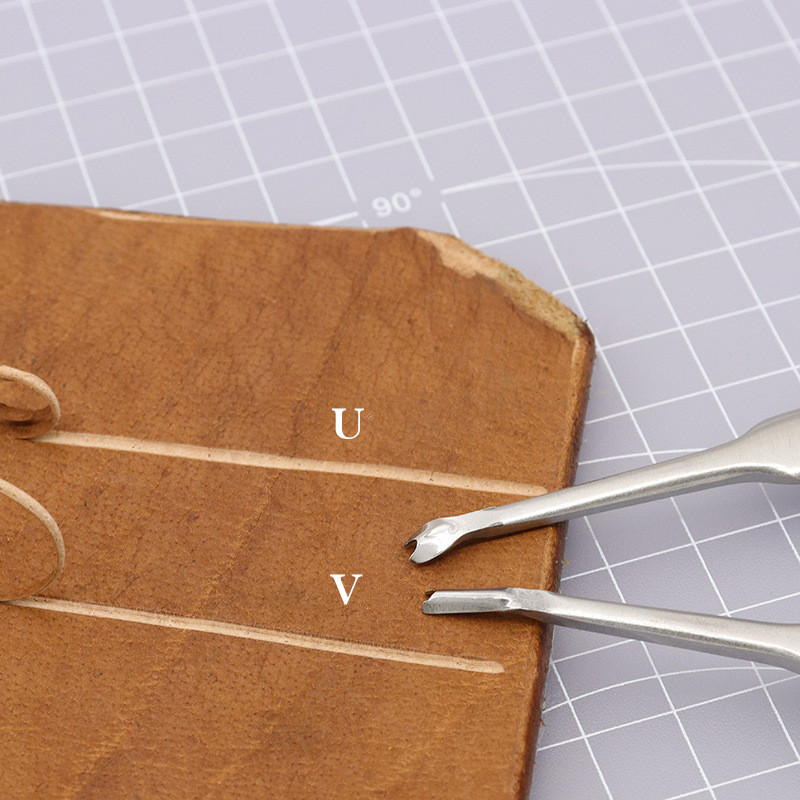 2Pcs Leathercraft Tool Kit U+V - đánh giá và giá Groover Stitching Tool