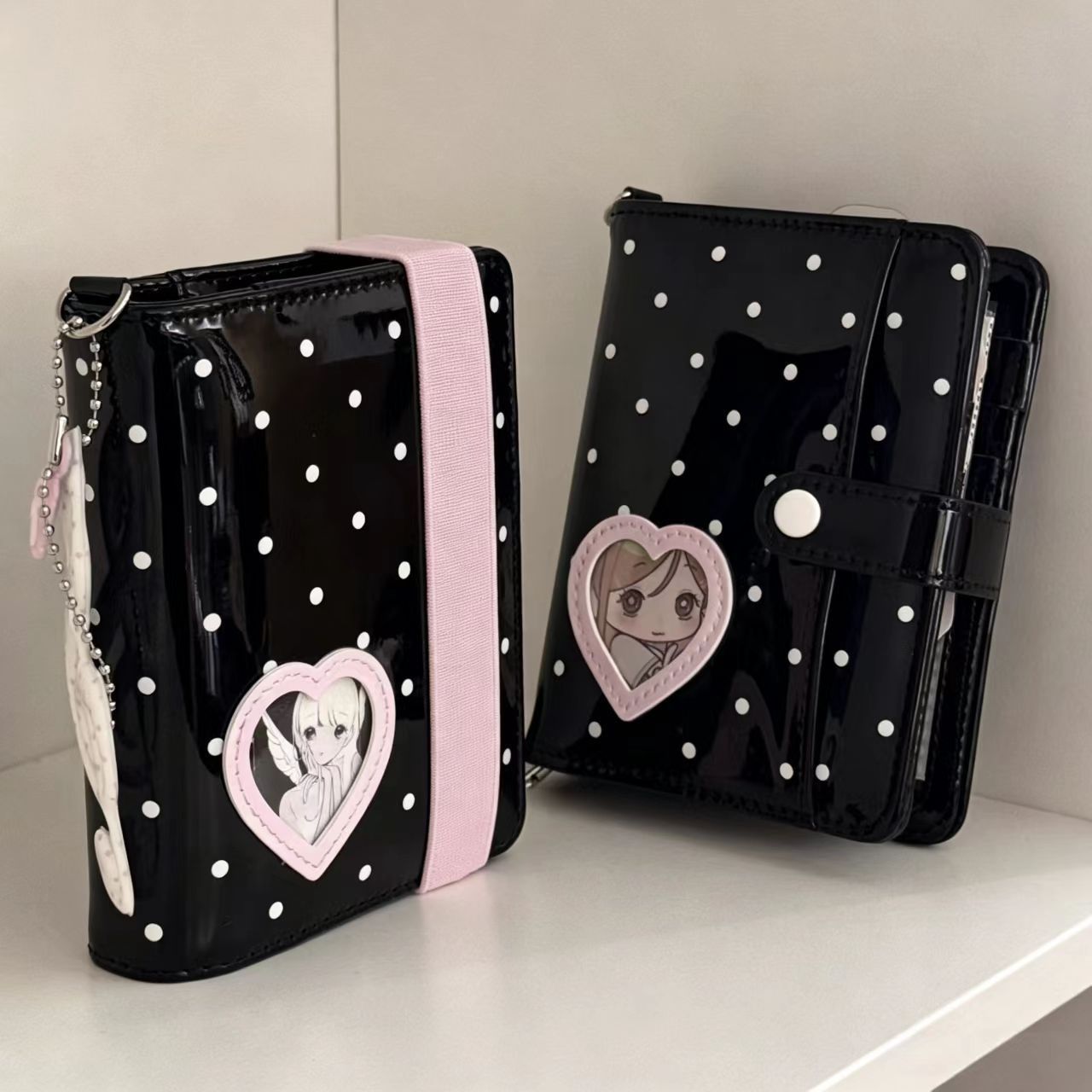 Korean Style Polka Dot Heart M - đánh giá và giá Leather Work Notepad