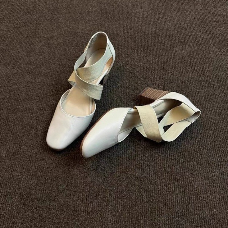 Women's Cross Strap Block Heel - đánh giá và giá Leatherwork In French