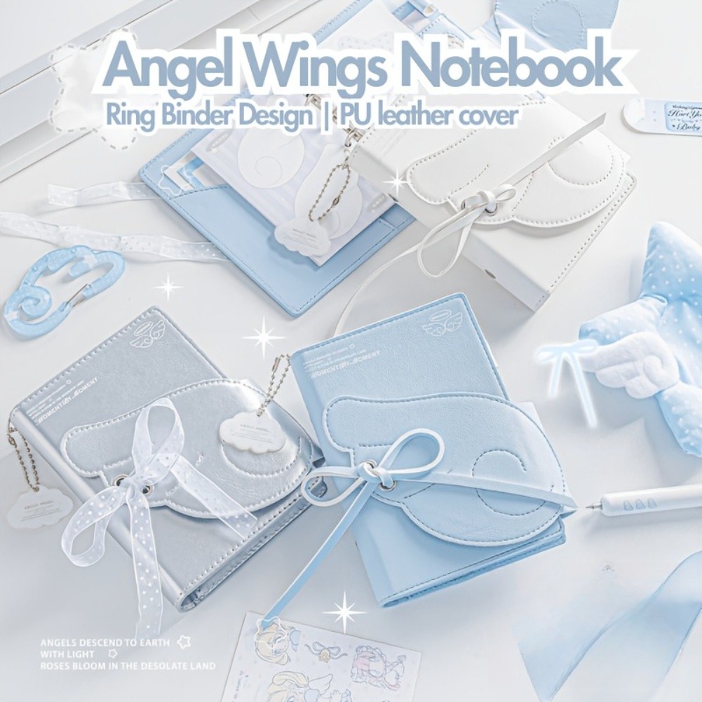 Kawaii Angel Wings Notebook A7 - đánh giá và giá Leather Work Notepad