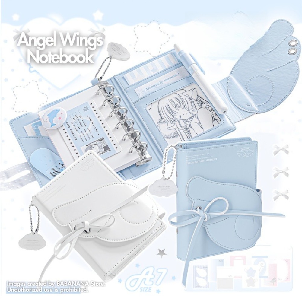 Kawaii Angel Wings Notebook A7 - đánh giá và giá Leather Work Notepad
