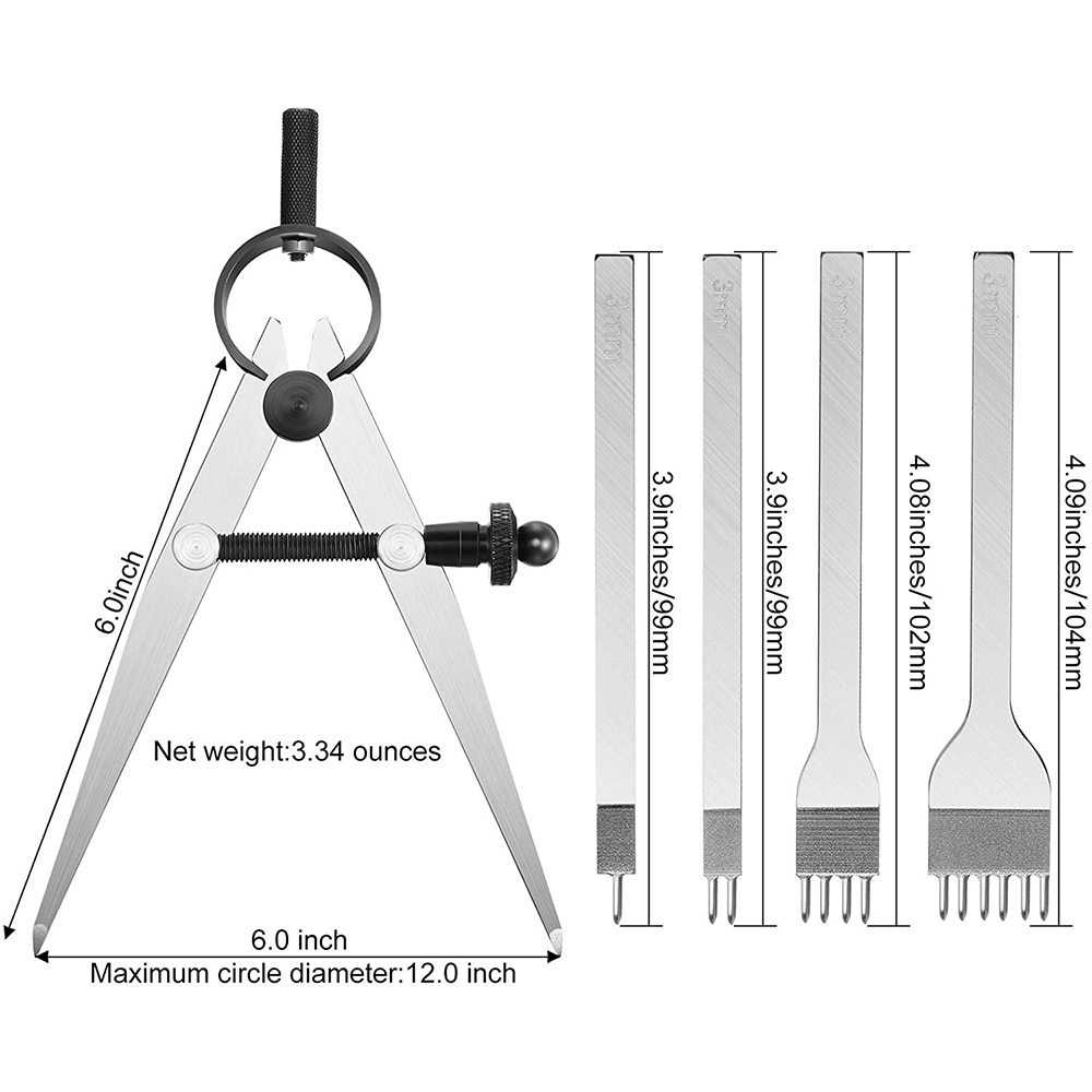 Leather Chisel Set, Prong Diam - đánh giá và giá Wing Divider Stitch