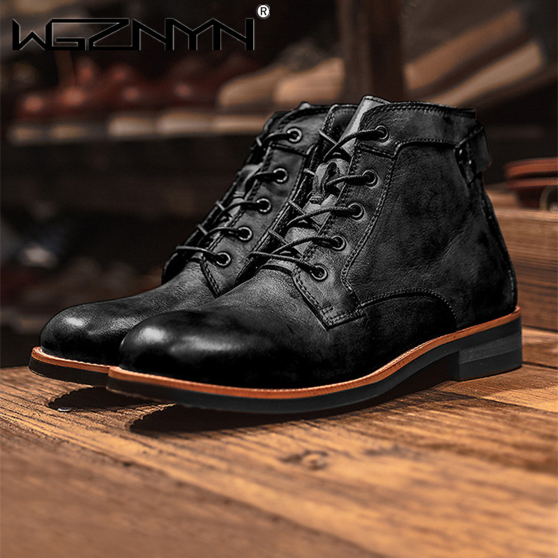 Luxury Retro High Men's Leathe - đánh giá và giá Leather Work Dress